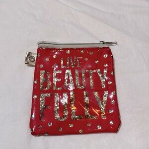 4x4.5 red and silver coin purse